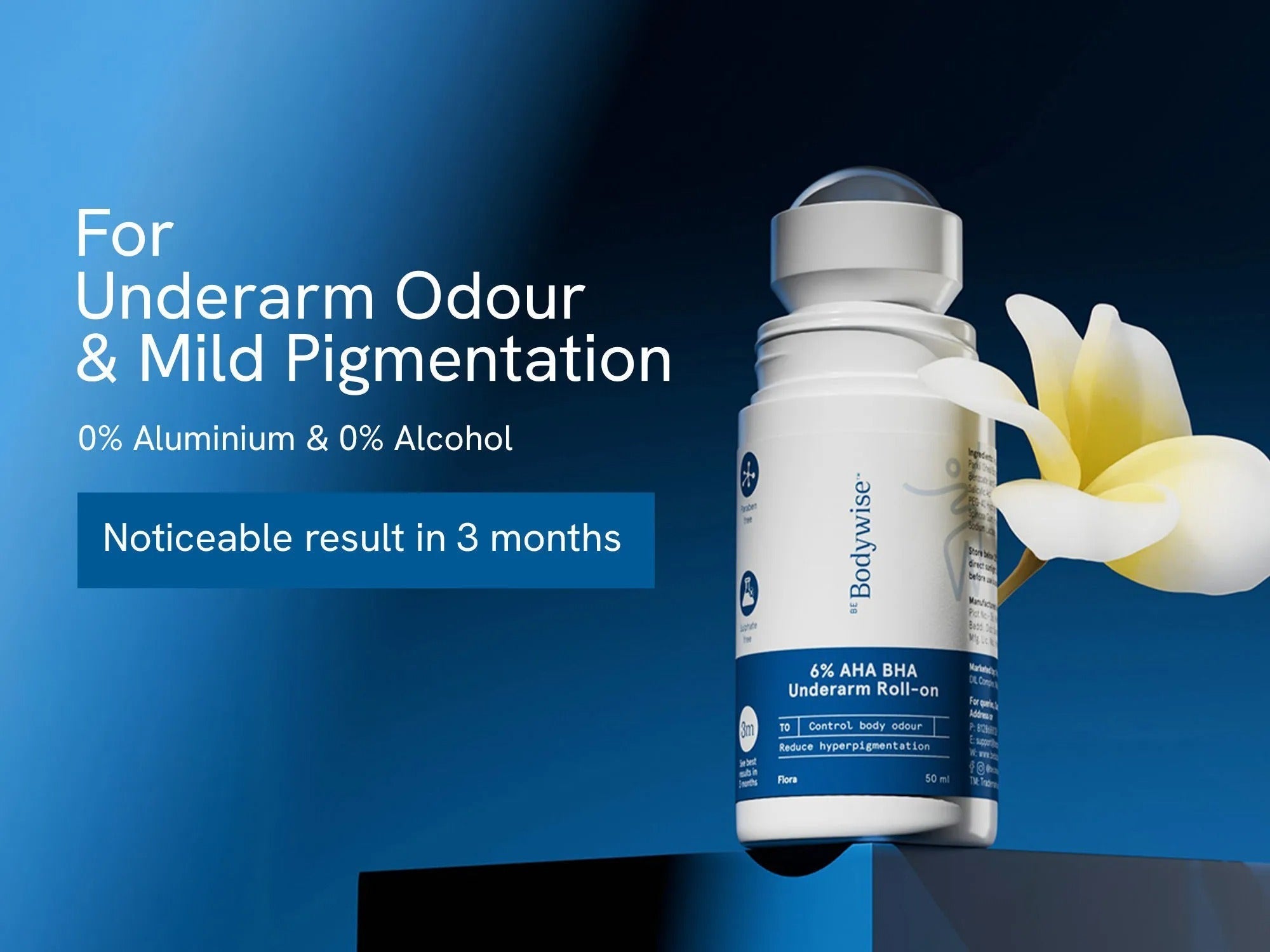 6% AHA BHA Underarm Roll On - Flora